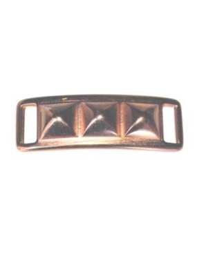 Plaque rectangle courbée rose gold avec 3 pyramides pour bracelet