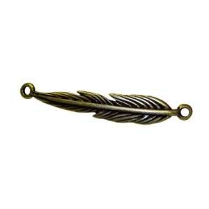Intercalaire plume placage bronze de 40mm avec 2 accroches
