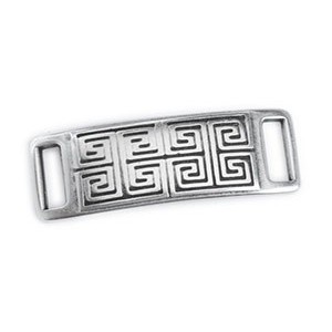 Plaque rectangle courbée avec motifs grecs pour bracelet