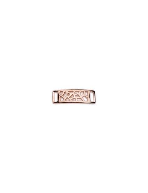 Plaque rectangle courbée trouée rose gold pour bracelet