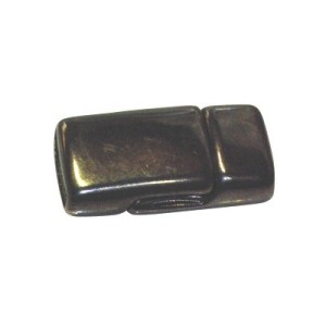 Fermoir magnetique lisse black pour cuir plat de 10mm