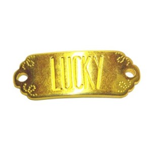 Plaque couleur or avec message Lucky pour vos bracelets