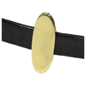 Passant ovale lisse couleur or pour cuir plat de 10mm
