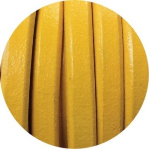 Cordon de gros cuir de couleur jaune-vente au cm