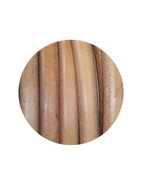 Cordon de gros cuir ovale de couleur naturelle-vente au cm