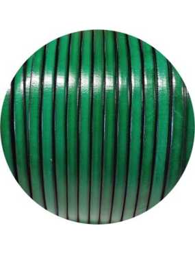 Cordon de cuir plat 5mm vert forêt vendu au metre