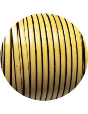 Cordon de cuir plat 5mm jaune vendu au metre