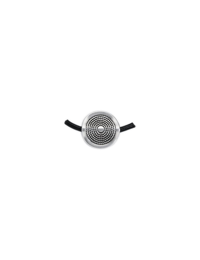 Perle ronde plate à picots de 28mm en metal placage argent