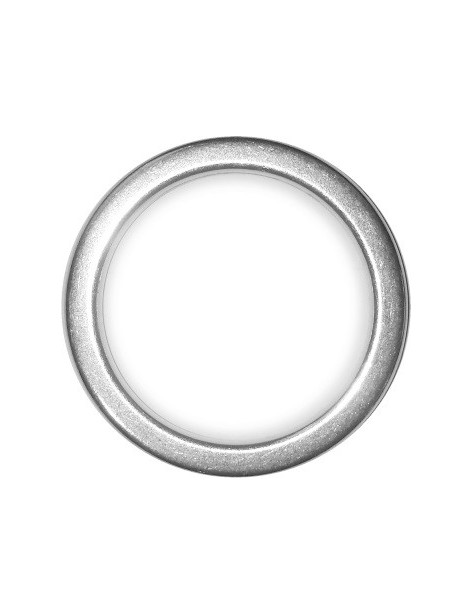 Gros anneau rond lisse placage argent de 38mm