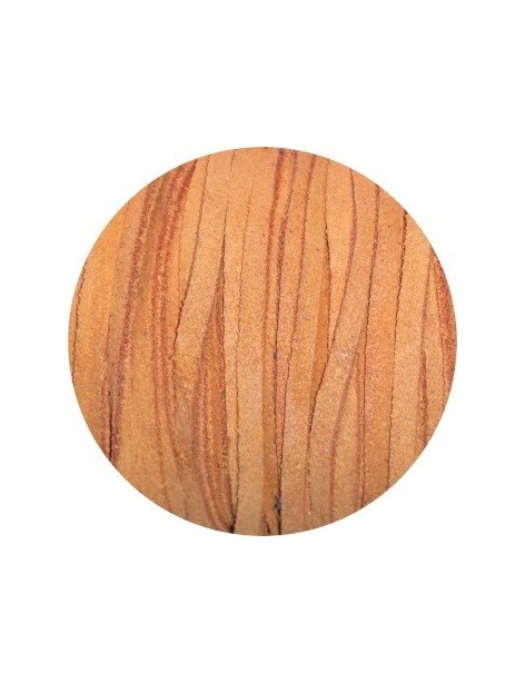 Cuir plat brut de 4mm de couleur orange vendu à la coupe au mètre
