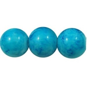 Pochette de 50 perles en verre peint premier prix bleues-6mm