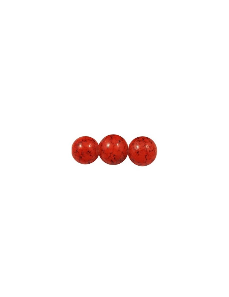 Pochette de 50 perles en verre peint premier prix rouge-6mm
