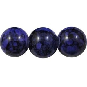 Pochette de 50 perles en verre peint premier prix bleu sombre-6mm