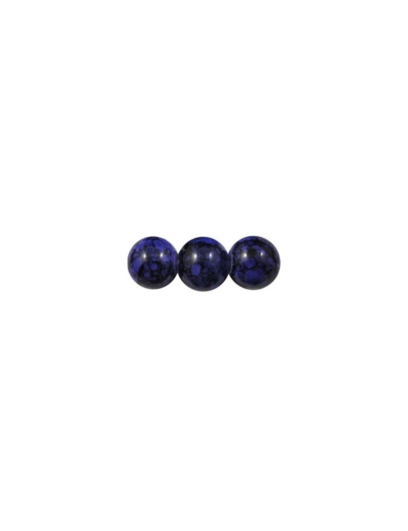 Pochette de 50 perles en verre peint premier prix bleu sombre-6mm