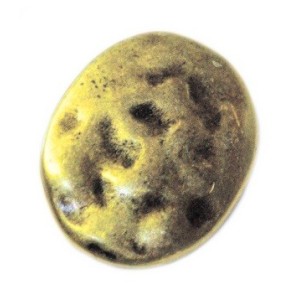 Passant ovale martelé couleur bronze pour cuir plat de 10mm