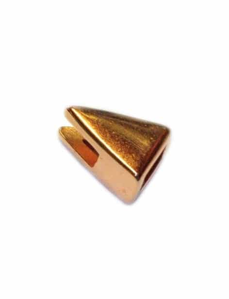 Passant triangle lisse rose gold pour cuir plat de 5mm