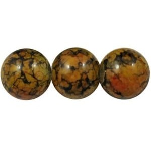 Pochette de 50 perles en verre peint premier prix marron et noir-6mm