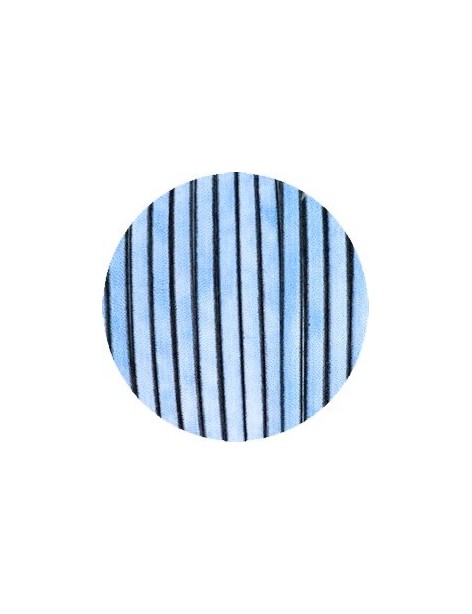 Cordon de cuir plat vintage 5mm bleu délavé-vente au cm