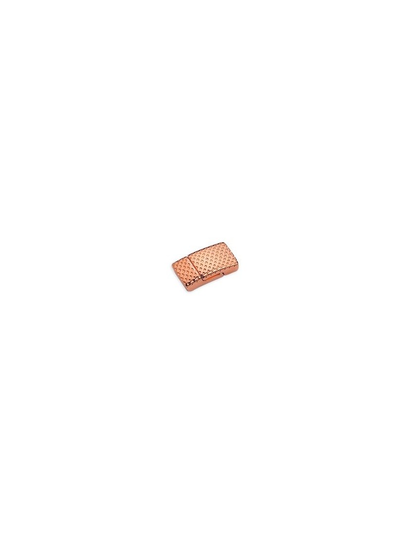 Fermoir aimanté surface poinconnée rose gold pour cuir plat de 10mm