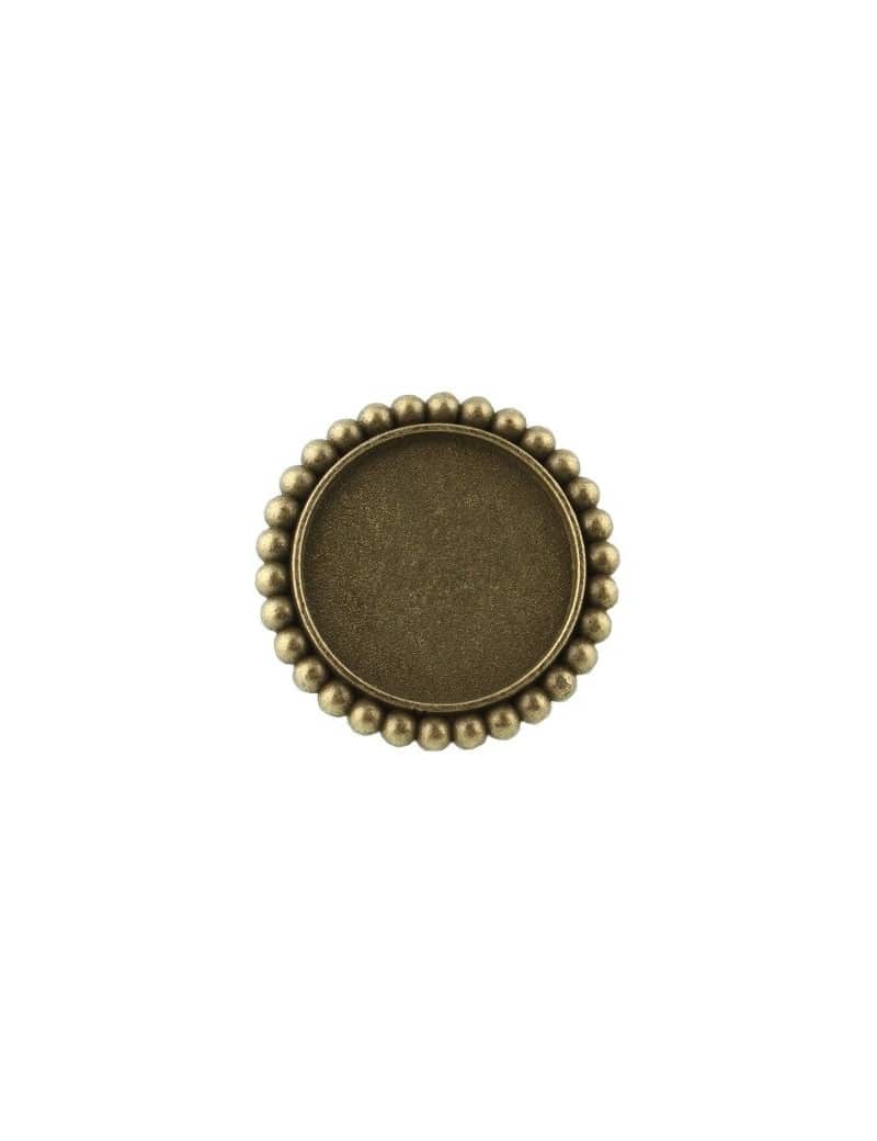 Support de bague a rebord couleur bronze antique de 33mm