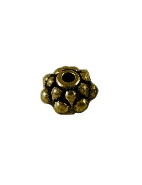 Lot de 10 perles lentille à picots en metal couleur bronze antique