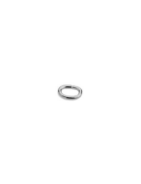 Lot de 50 anneaux de jonction ovales metal placage argent-4.35 x 5.9 mm
