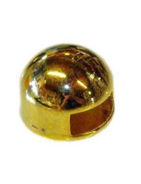 Passant demi-sphère couleur or pour lacet plat de cuir de 6mm