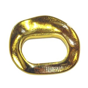 Perle irrégulière à gros trou couleur or de 17mm