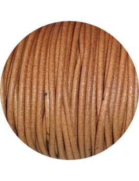 Cordon de cuir rond bicolore clair-2mm-Espagne