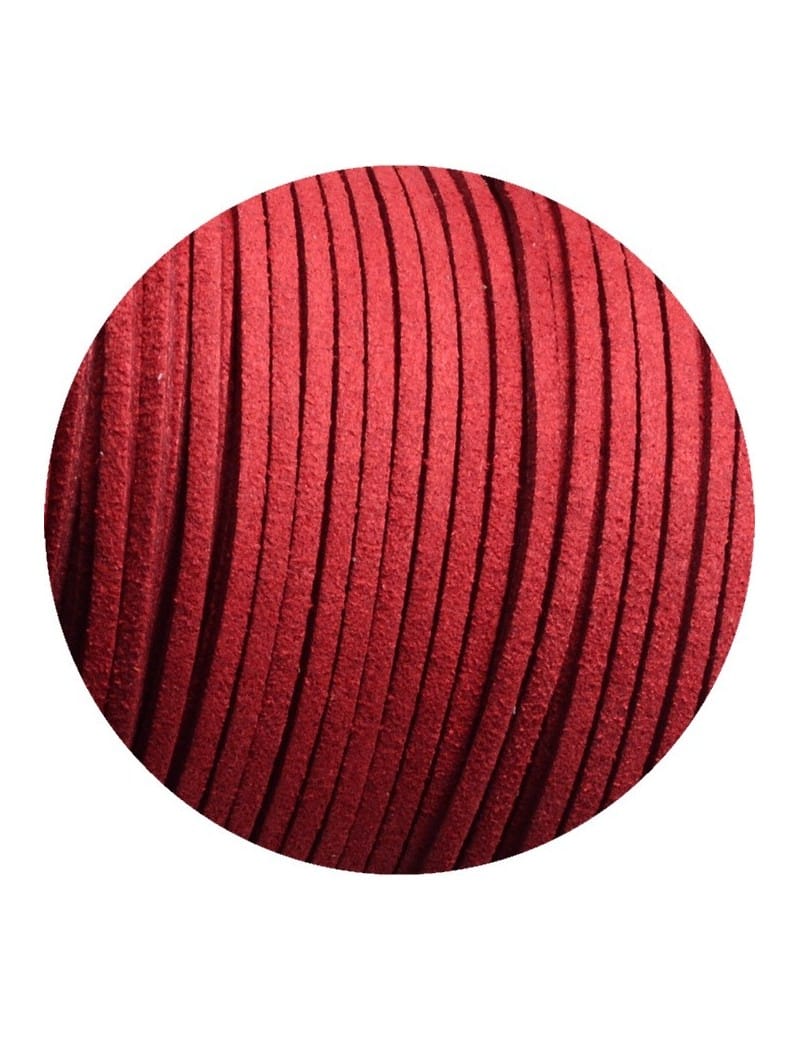 Lacet de suedine 3x1.3mm-rouge-3 metres