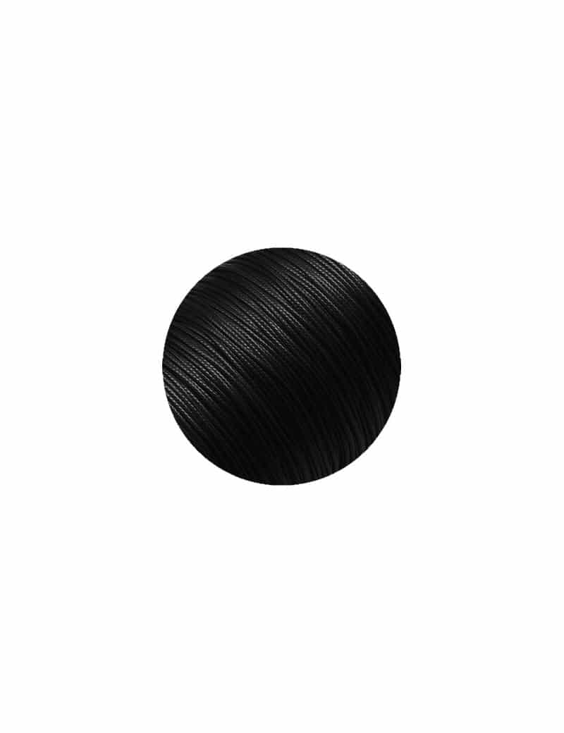 Cordon rond noir en polyester ciré de 1mm