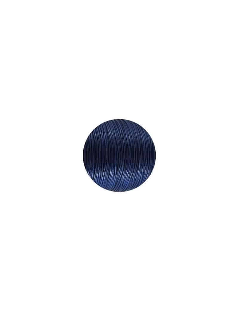 Cordon rond bleu foncé en polyester ciré de 1mm