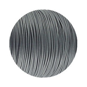 Cordon rond gris en polyester ciré de 1mm