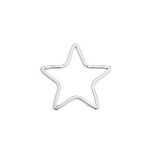 Anneau fin en forme d'étoile de 21mm placage argent