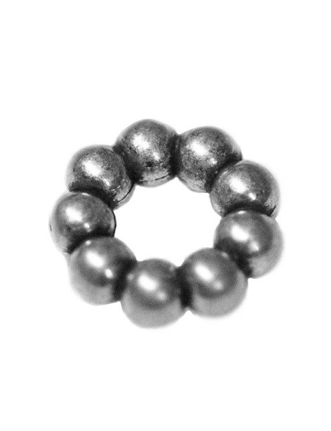 Perle anneau ronde de 10mm en metal placage argent