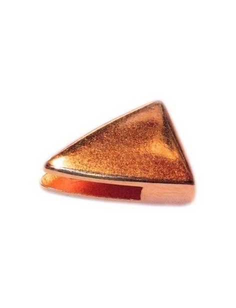 Passant triangle lisse couleur or rose pour cuir plat de 10mm
