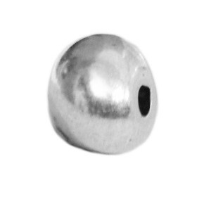 Perle presque ronde lisse placage argent avec trou de 3mm