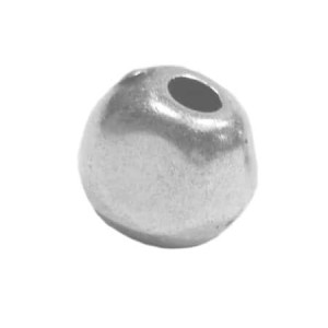 Perle presque irrégulière lisse placage argent avec trou de 3mm