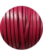 Cuir plat de 5mm fuchsia avec bords noirs en vente au cm