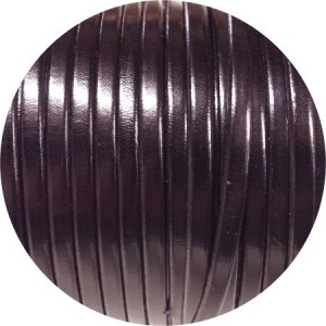Nouveau cordon de cuir plat 5mm noir vendu au mètre