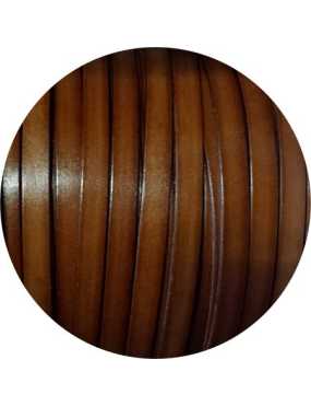 Cordon de cuir plat de 10mm marron brun-vente au cm
