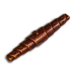 Perle tube de 25mm en metal couleur cuivre antique