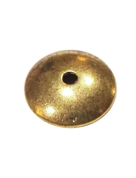 Coupelle ronde bombée lisse de 13mm couleur or antique