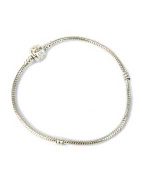 Bracelet Chaine de 22cm pour perles gros trou en metal couleur platine