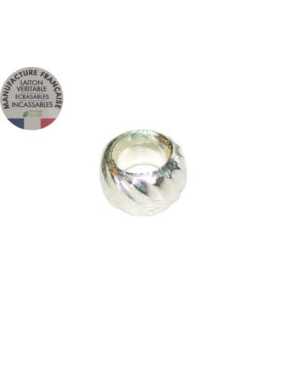 Lot de 50 perles a ecraser de 3.7mm torsadées en laiton placage argent-Produit France