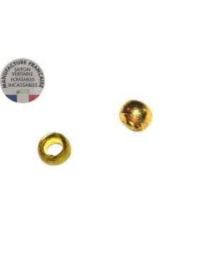 Lot de 100 perles a ecraser de 2.3mm en laiton couleur or polies-Produit France