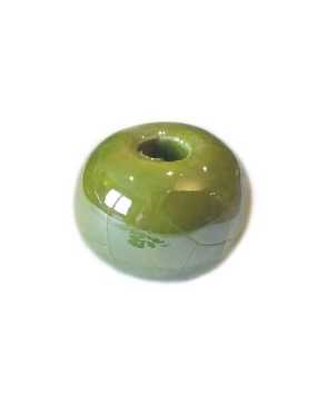 Perle ronde céramique vert olive de 12mm