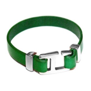 Bracelet en kit vert sapin à monter chez vous avec un fermoir crochet