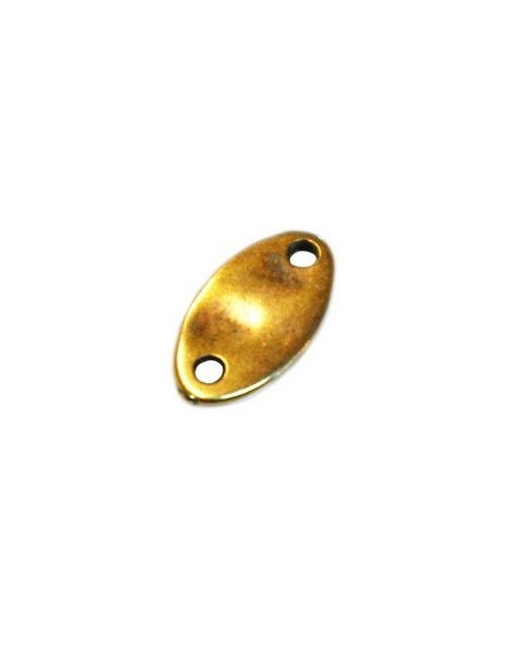 Intercalaire ovale martelé 2 accroches couleur bronze clair de 20mm
