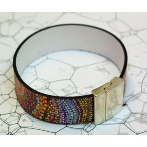 Kit bracelet en cuir plat de 20mm imprimé yéyé pour femme